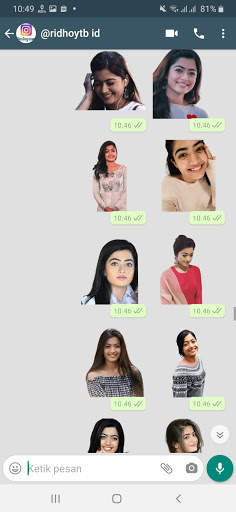 Sticker Wa Rashmika Mandanna WAStickerApps screenshot 3