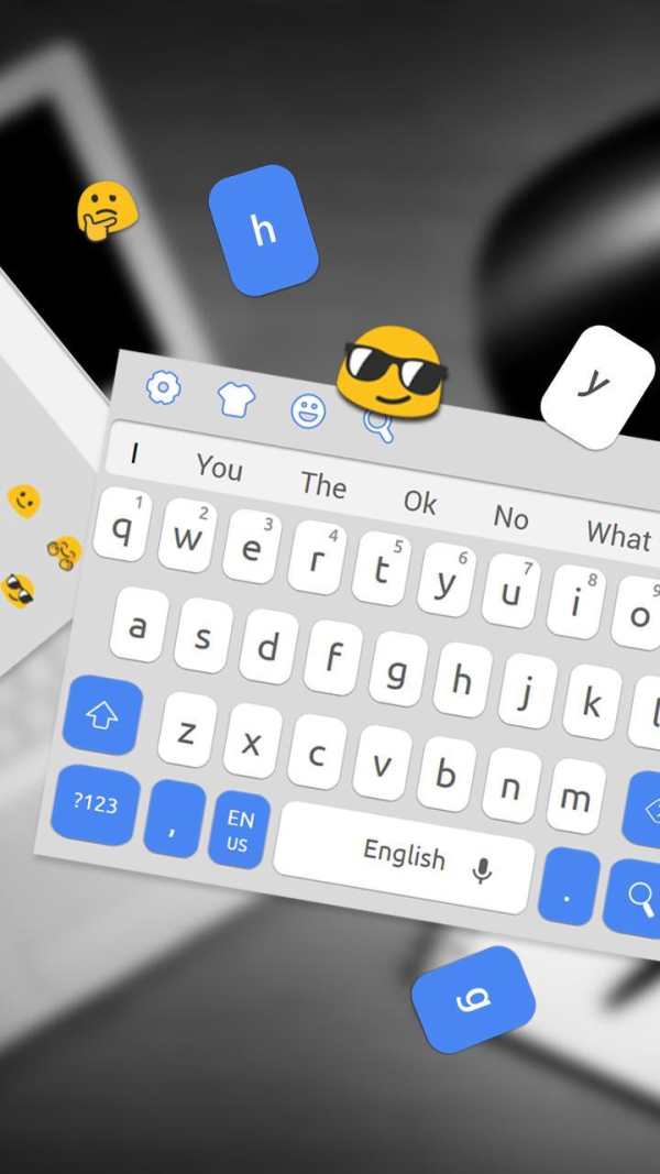 Simple White Blue Keyboard screenshot 2