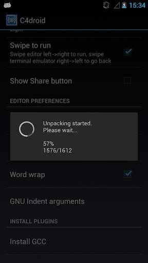 GCC plugin for C4droid screenshot 2