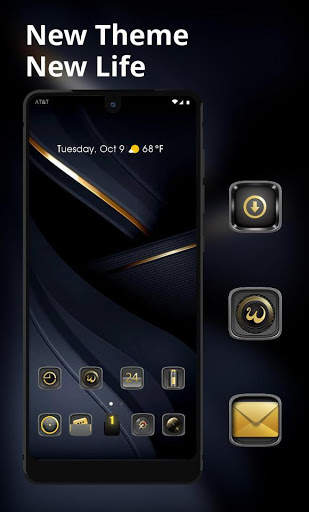 Abstract theme black golden supple screenshot 1