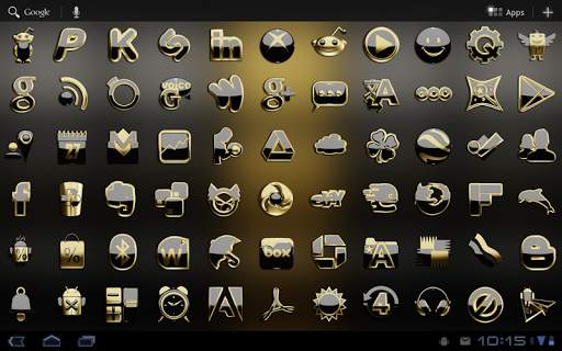 Next Launcher Theme black gold screenshot 7