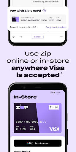 Zip previously Quadpay screenshot 2