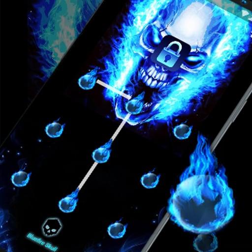 Blue Fire Skull - App Lock Master Theme icon