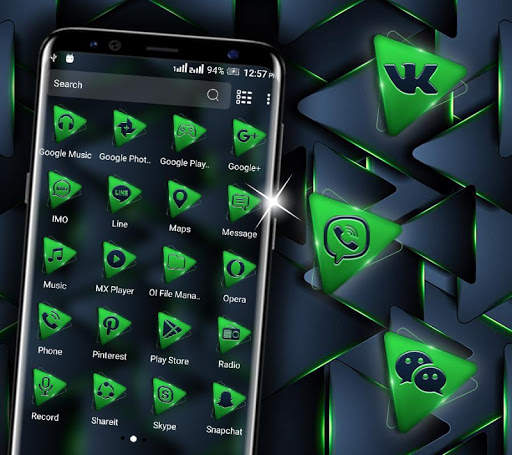 Neon Green Triangle Launcher Theme screenshot 5