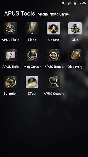 Black gold wild lion APUS launcher theme screenshot 3