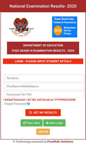 My PNG Exam Results screenshot 2