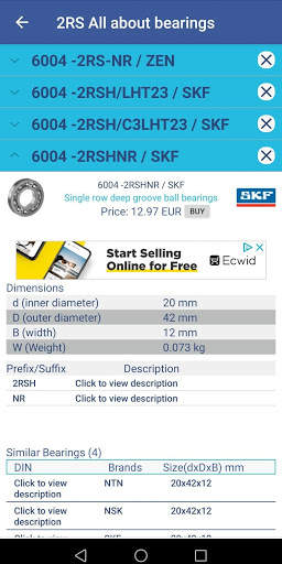 Search Bearings 50000+ items with description LITE screenshot 7