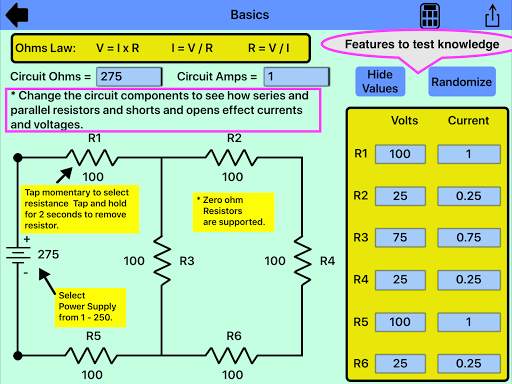 Simple Circuit Builder, Series Parallel Resistors screenshot 2