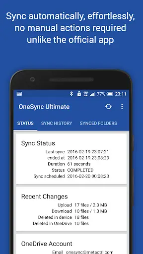 OneSync: Autosync for OneDrive скриншот 2