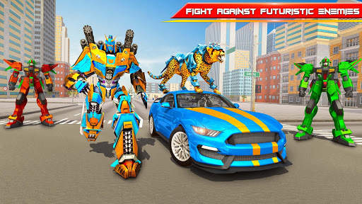 Wild Cheetah Transforming Robot Car Robot Games screenshot 1