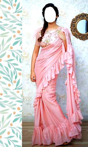 Women Ruffle Saree Photo Suit screenshot 11