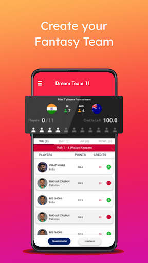 Dream Team 11 - Cricket Prediction & Live Score screenshot 2