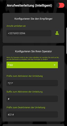Intelligente Anrufweiterleitung(Zeitplan-Batterie) screenshot 1
