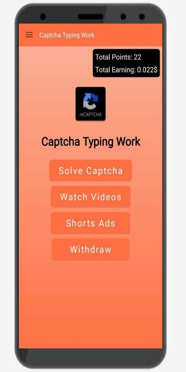 Captcha Typing Work - Earn Money From Home स्क्रीनशॉट 1