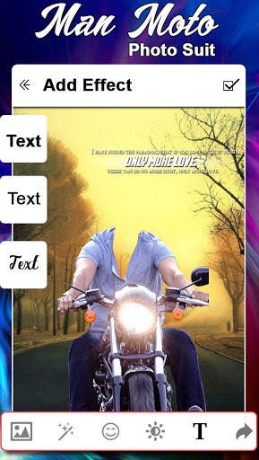 Man Moto Photo Suit screenshot 5