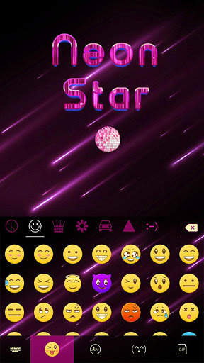 Neon Star Kika Keyboard Theme screenshot 2