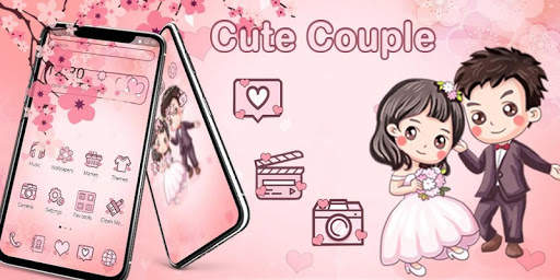 Cartoon Couple Love Wedding Theme💑 screenshot 4