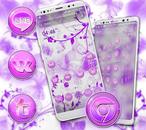 Purple Butterfly Launcher Theme screenshot 2