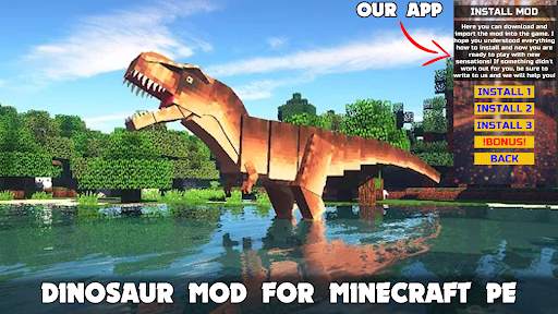 Dinosaur Minecraft Mod MCPE screenshot 1