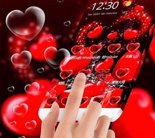 Red Heart Love Sparkling Theme screenshot 2