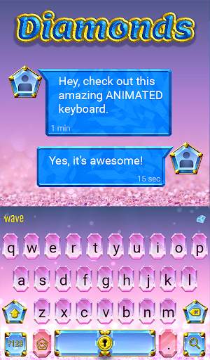 Diamonds Animated Keyboard   Live Wallpaper स्क्रीनशॉट 3