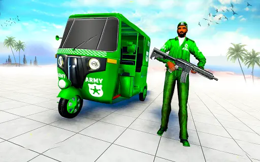 Auto Rickshaw Games 2021 :Army Taxi Game 2021 screenshot 5