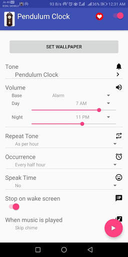 Pendulum Clock - Chime & Live Wallpaper screenshot 1