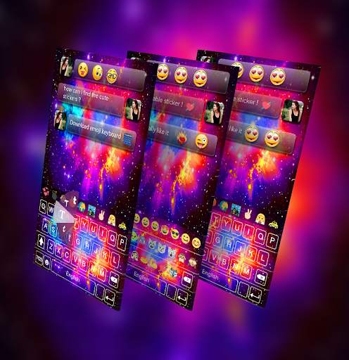 Galaxy Emoji keyboard Theme - Night Galaxy theme screenshot 1