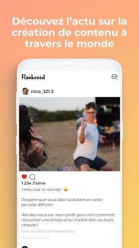 Rankeeed - Réseau social de la création de contenu screenshot 1