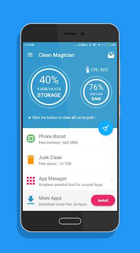 Clean Magician - Phone Speed Booster, Junk Cleaner screenshot 1