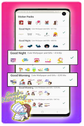 Good Morning-Good Night Stickers For WhatsApp screenshot 2