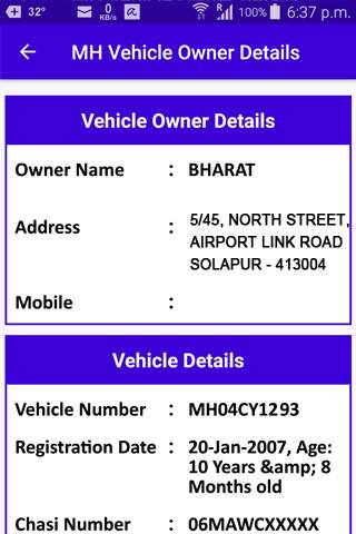 MH Vehicle Owner Details screenshot 2