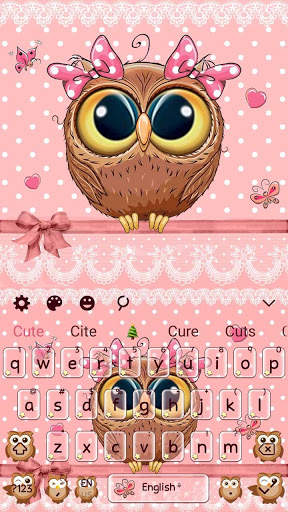 Cute Cartoon Owl Keyboard स्क्रीनशॉट 1