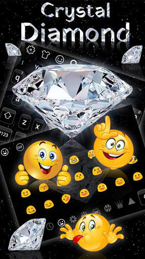 Crystal Diamond Black Keyboard Theme screenshot 3