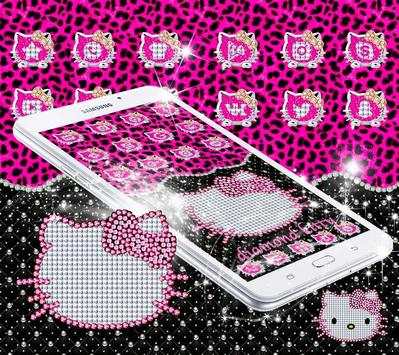 Pink Black Diamond Kitty Leopard Theme screenshot 2