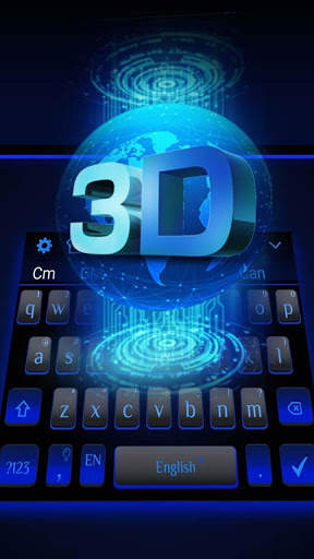 3D Neon Hologram Keyboard Theme screenshot 1