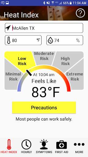 OSHA NIOSH Heat Safety Tool screenshot 1