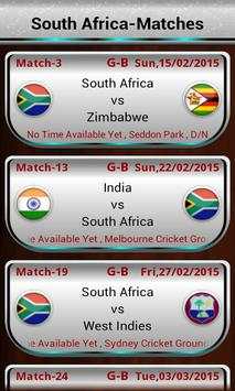 Cricket Cup 2015 Fixtures screenshot 5