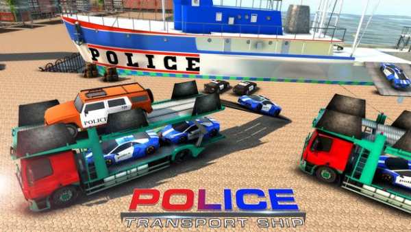 Polizei Schiff Transporter Spiel - Auto Spiel screenshot 2