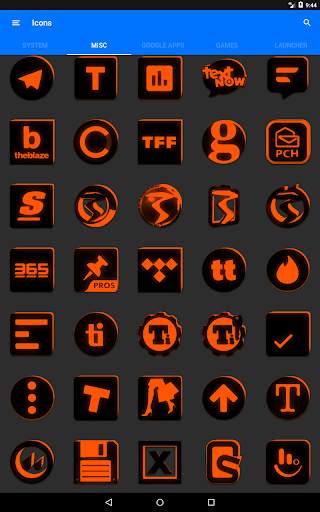 Flat Black and Orange IconPack screenshot 23