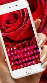 Beautiful Red Rose petals Keyboard screenshot 2
