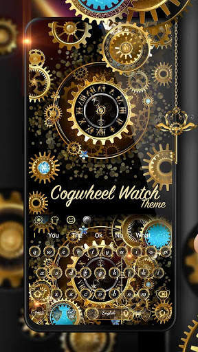 Luxury Silver Cogwheel Keyboard screenshot 1