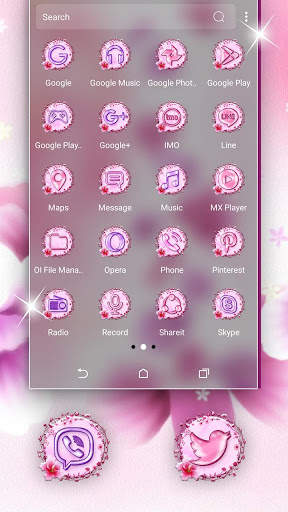 Pink Flower Launcher Theme screenshot 2