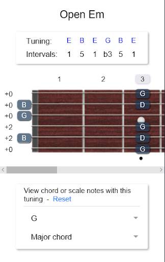 Guitar Open Tuning Reference скриншот 4