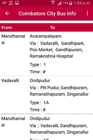 Coimbatore Bus Info screenshot 5