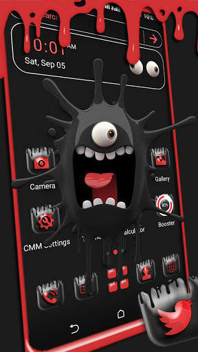 Cute Black Monster Launcher Theme screenshot 1