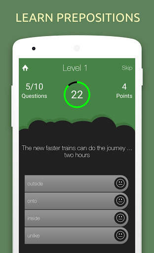 English Prepositions Quiz Game: Learn Prepositions screenshot 1