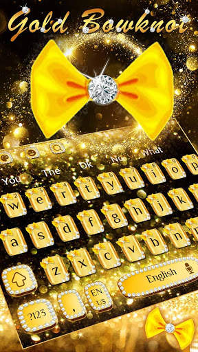 Gold Glitter Bowknot Keyboard screenshot 2