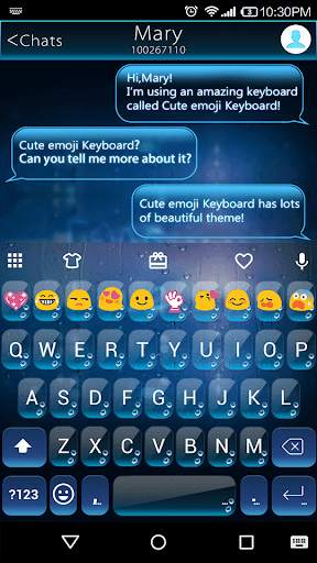 Rain Glass Emoji Keyboard Skin screenshot 2