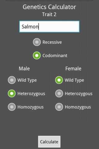 Genetics Calculator Lite screenshot 2